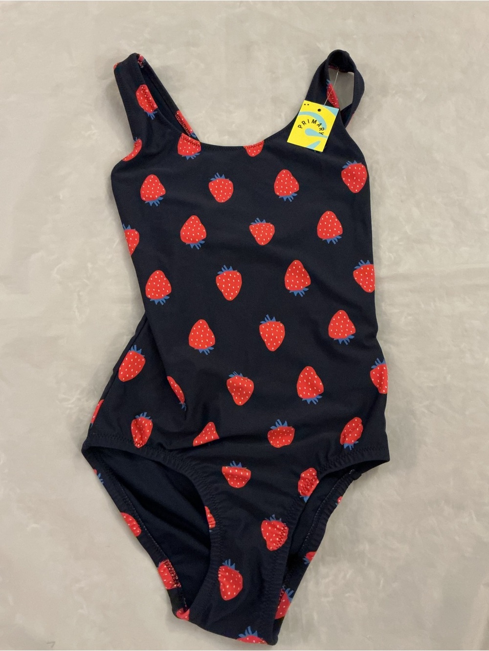 NWT Primary one piece swimsuit navy strawberry size 10